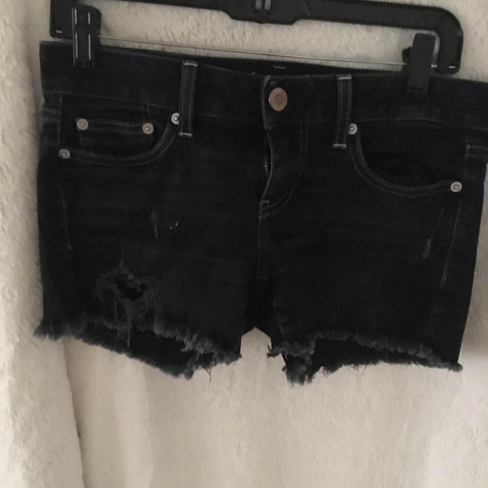 Dark blue/black American eagle jean shorts